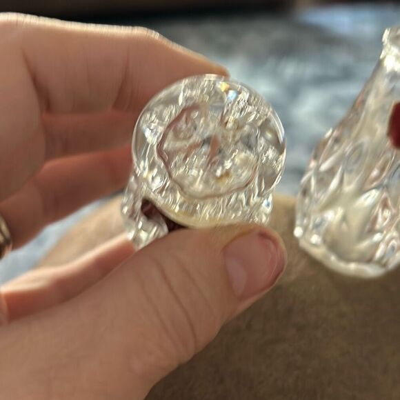 Vintage Set King Edward by GORHAM CRYSTAL 2 3/4" Salt & Pepper Shakers - Picture 2 of 6